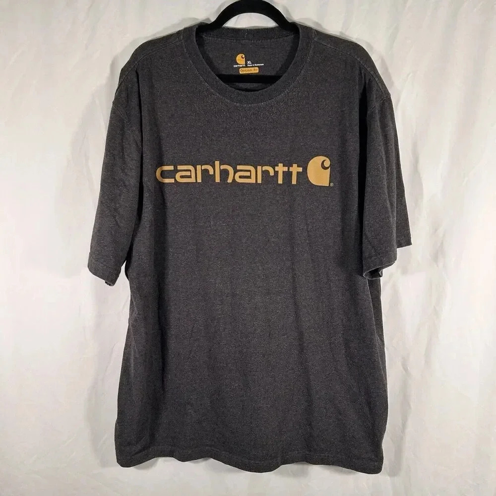 Carhartt T Shirt Men's XL Grey Short Sleeve Crew Neck Original Fit Graphic
